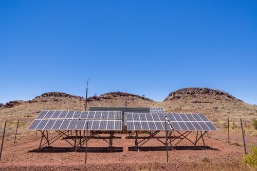 array of solar panels in the Pilbara region of Western Australia