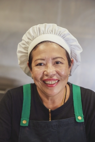 Asian woman chef portrait - Australian Stock Image