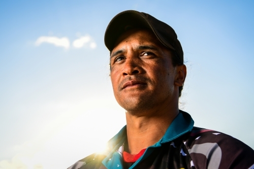 Athletic middle-aged Maori man