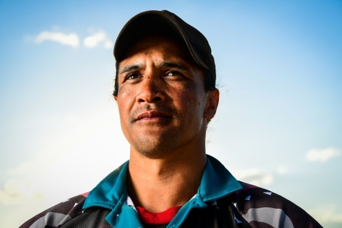 Athletic middle-aged Maori man - Australian Stock Image