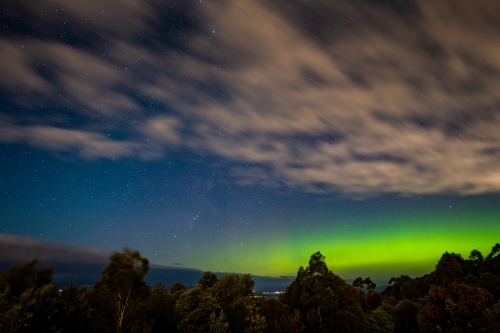 Aurora Australis in Hobart Tasmania - Australian Stock Image