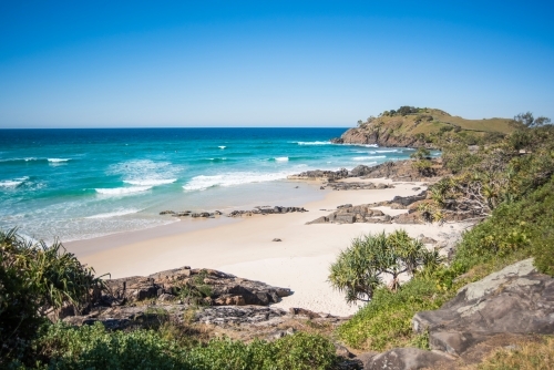 Australian coastline looking out from Cabarita lookout. - Australian Stock Image