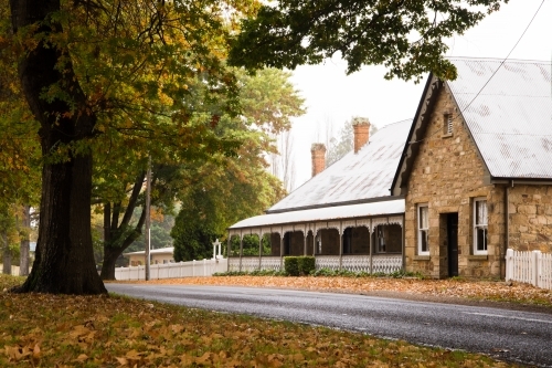Autumn/April street scene of historical residence in Tenterfield - Australian Stock Image