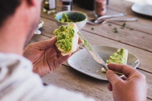 avocado toast for breakfast - Australian Stock Image