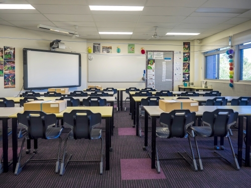 Back to school, classroom in Queensland - Australian Stock Image