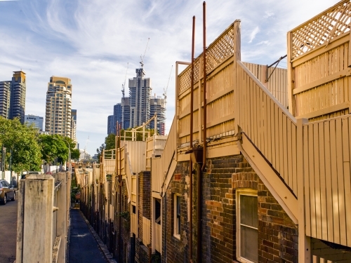 Backstreet in Sydney in the afternoon - Australian Stock Image