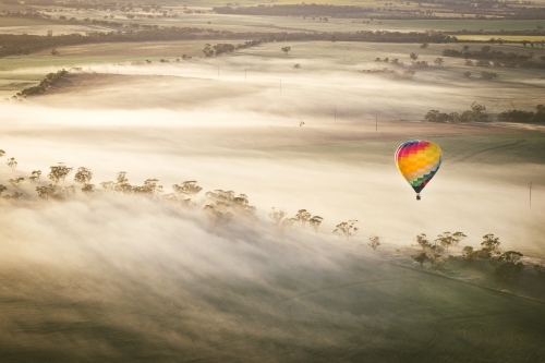 Ballooning and aerial landscape Avon Valley Western Australia
