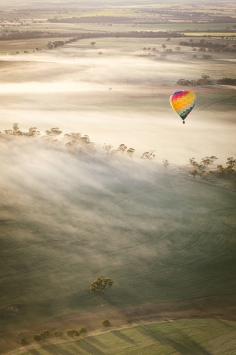 Ballooning and aerial landscape Avon Valley Western Australia - Australian Stock Image