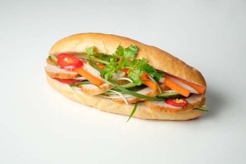 Banh mi on blank background - Australian Stock Image