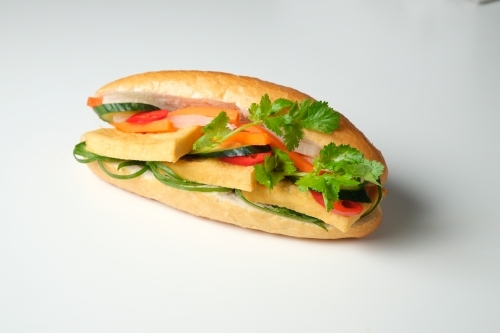 Banh mi on blank background - Australian Stock Image