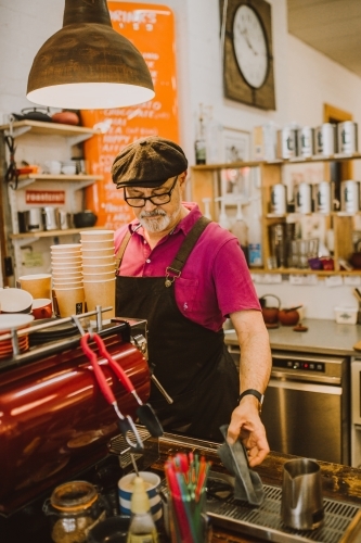 Barista making coffee - Australian Stock Image