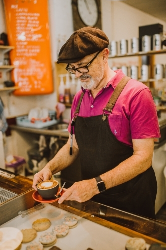 Barista making coffee - Australian Stock Image
