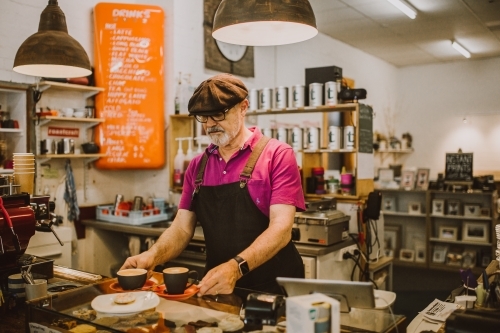 Barista making coffee - Australian Stock Image