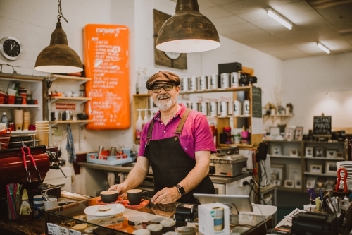 Barista making coffee - Australian Stock Image