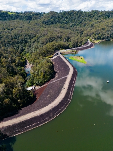 Baroon Pocket Dam nestled in the hills between Montville and Maleny on the Sunshine Coast - Australian Stock Image