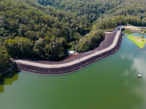 Baroon Pocket Dam nestled in the hills between Montville and Maleny on the Sunshine Coast - Australian Stock Image
