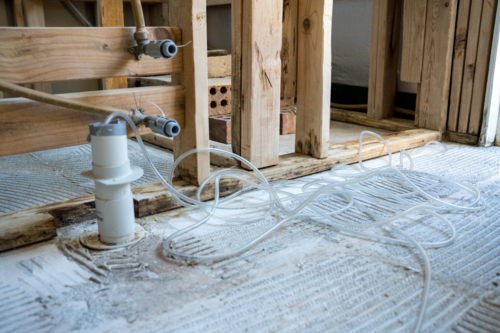 Bathroom and laundry renovation - no tiles - Australian Stock Image