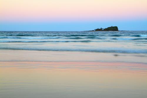 Beach sunset with pastel colours