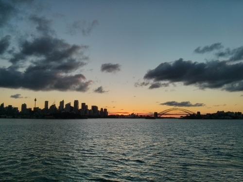 Beautiful Sydney harbour sunset view
