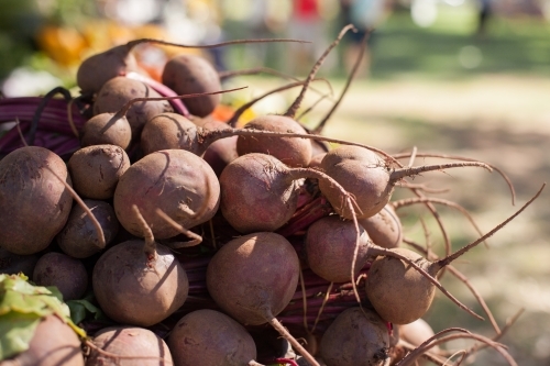 Beetroots at local farmers market - Australian Stock Image
