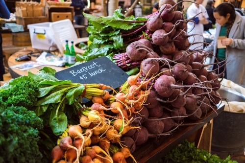 Beetroots for sale at the markets - Australian Stock Image