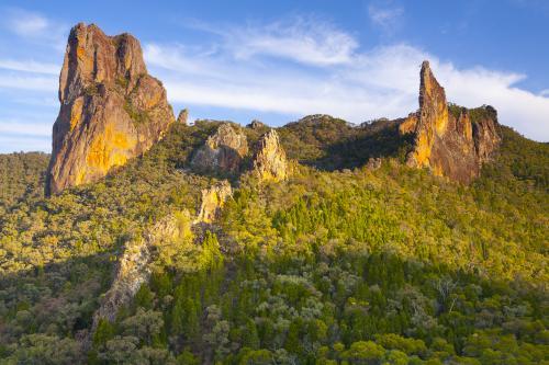 Belougery Spire and The Breadknife - Australian Stock Image