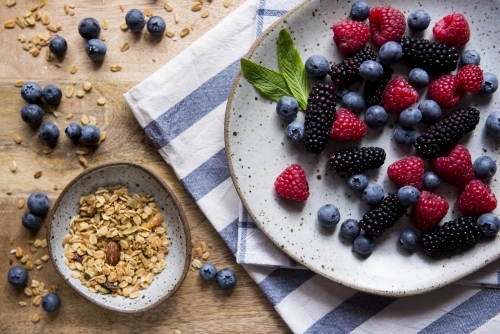 Berries with Muesli - Australian Stock Image