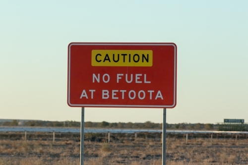 Betoota no fuel sign - Australian Stock Image