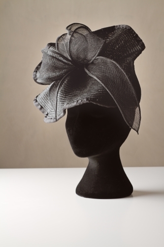 Black ladies dress accessory hat for spring racing carnival - Australian Stock Image