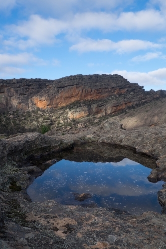 Blue sky reflection on Mount Stapylton - Australian Stock Image