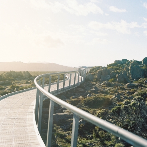 Boardwalk Curving into the Distance - Australian Stock Image