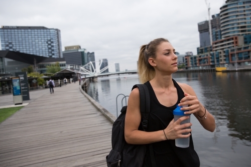 Boardwalk Southbank to City - Australian Stock Image