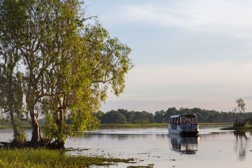 Boast cruise on the yellow water river, kakadu - Australian Stock Image