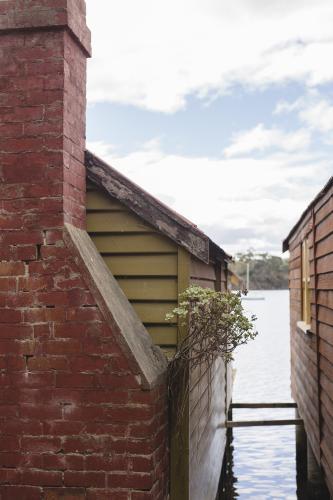 Boat houses at Cornelian Bay - Australian Stock Image