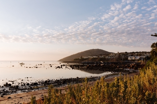 Boat leaving early morning from the Bluff Victor Harbor - Australian Stock Image