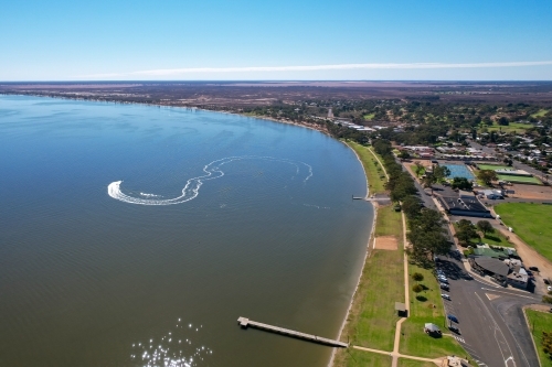 Boat on Lake Bonney - Australian Stock Image