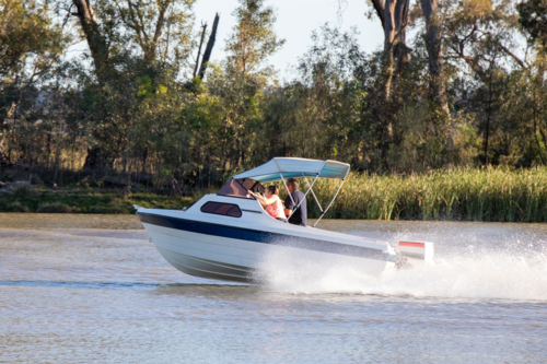 Boat on river - Australian Stock Image