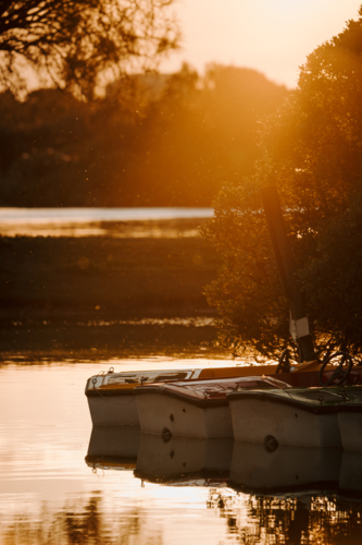 Boats at sunset - Australian Stock Image
