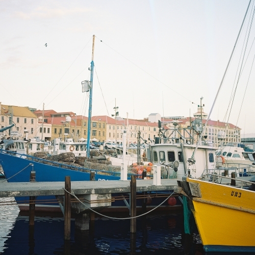 Boats in the Hobart Habour - Australian Stock Image