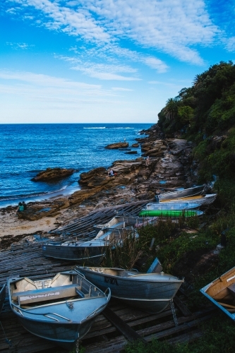 Boats parked by the water - Australian Stock Image