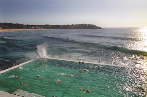 Bondi Baths at sunrise - Australian Stock Image