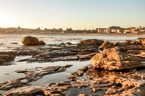 Bondi Beach Rocks - Australian Stock Image