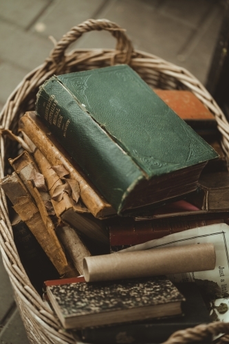 books in a basket