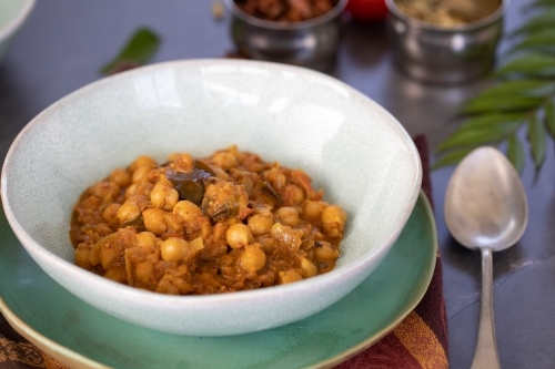 Bowl of Chickpea Curry - Australian Stock Image