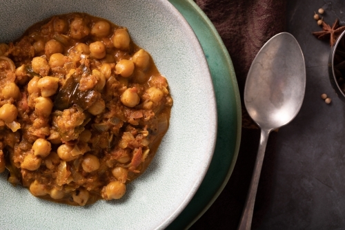 Bowl of Chickpea Curry - Australian Stock Image