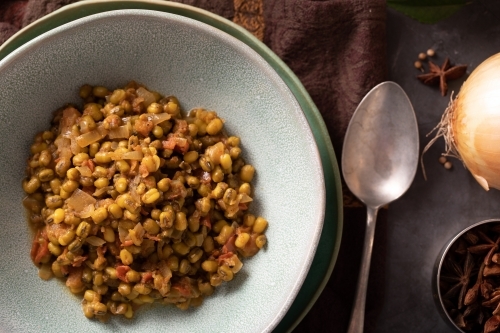 Bowl of Dahl close up - Australian Stock Image