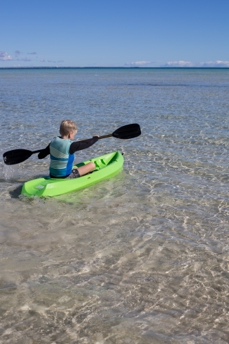 Boy Kyaking - Australian Stock Image