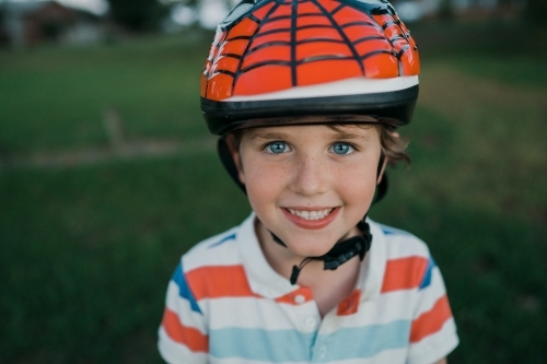 boy with helmet
