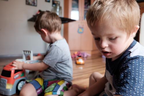 Boys Playing on the Floor