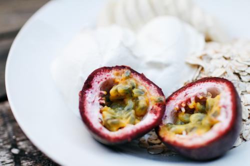 Breakfast Detail with Fruit and Yoghurt - Australian Stock Image